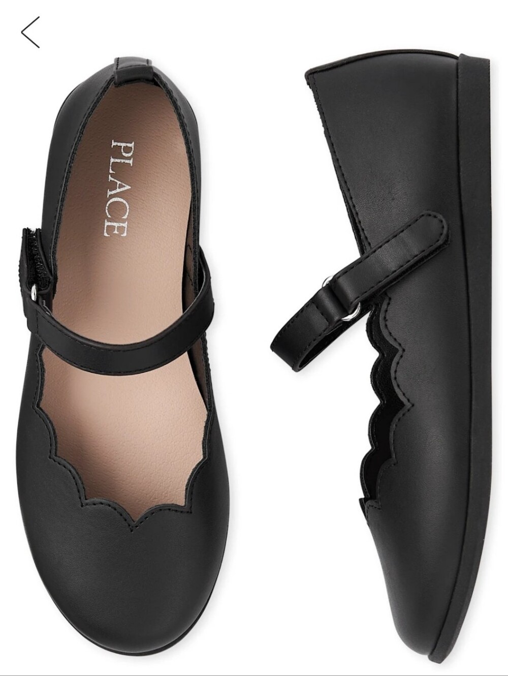 The Children's Place Black Mary Jane Scalloped Dress Shoes